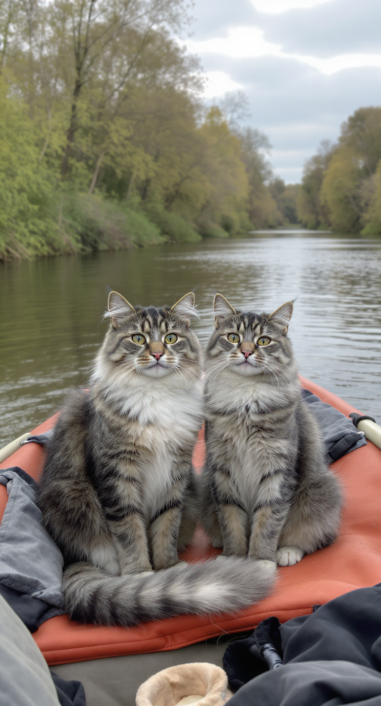 Lehmann und Snuggles im Beiboot